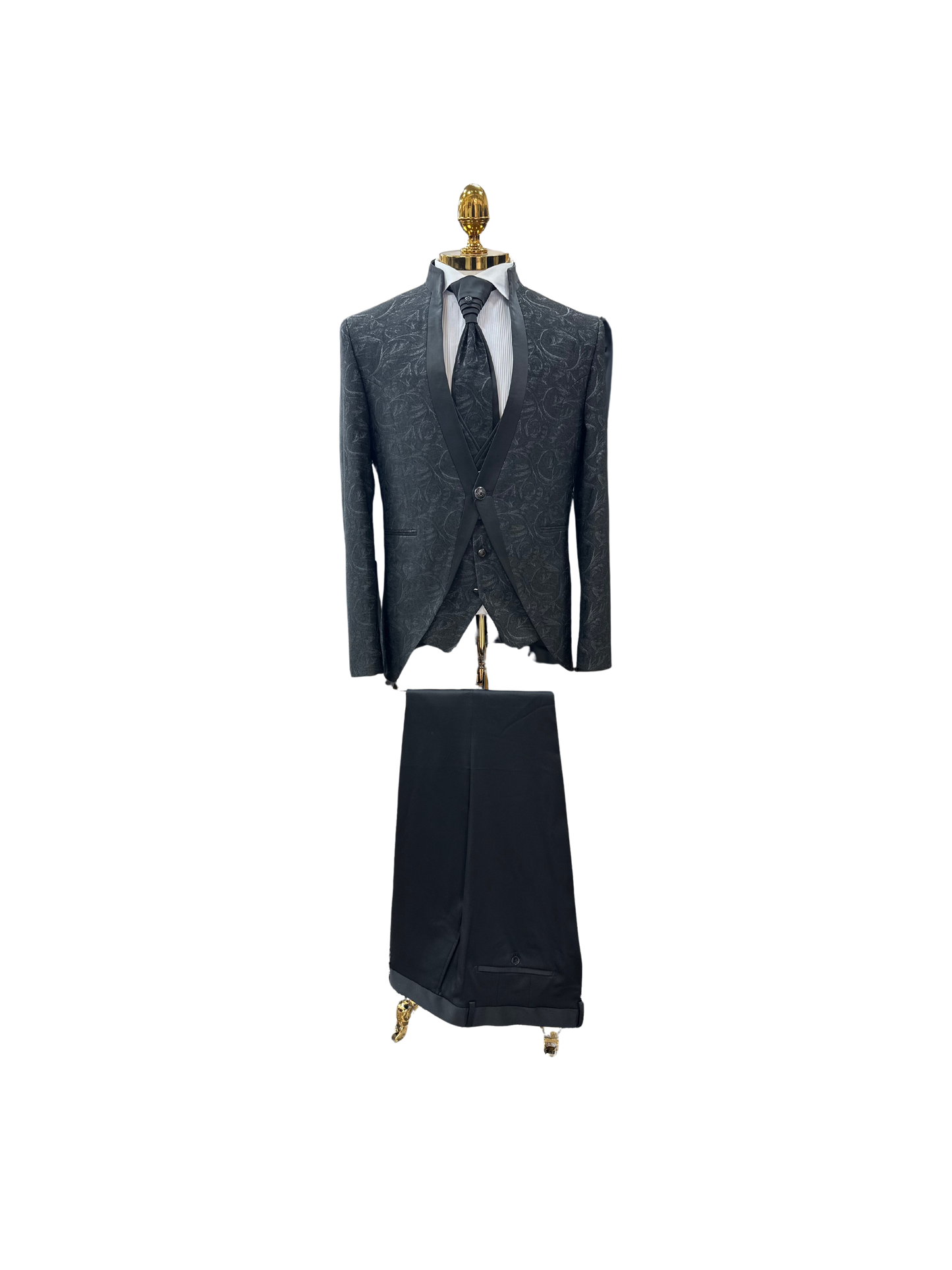 Black Floral Dinner Suit