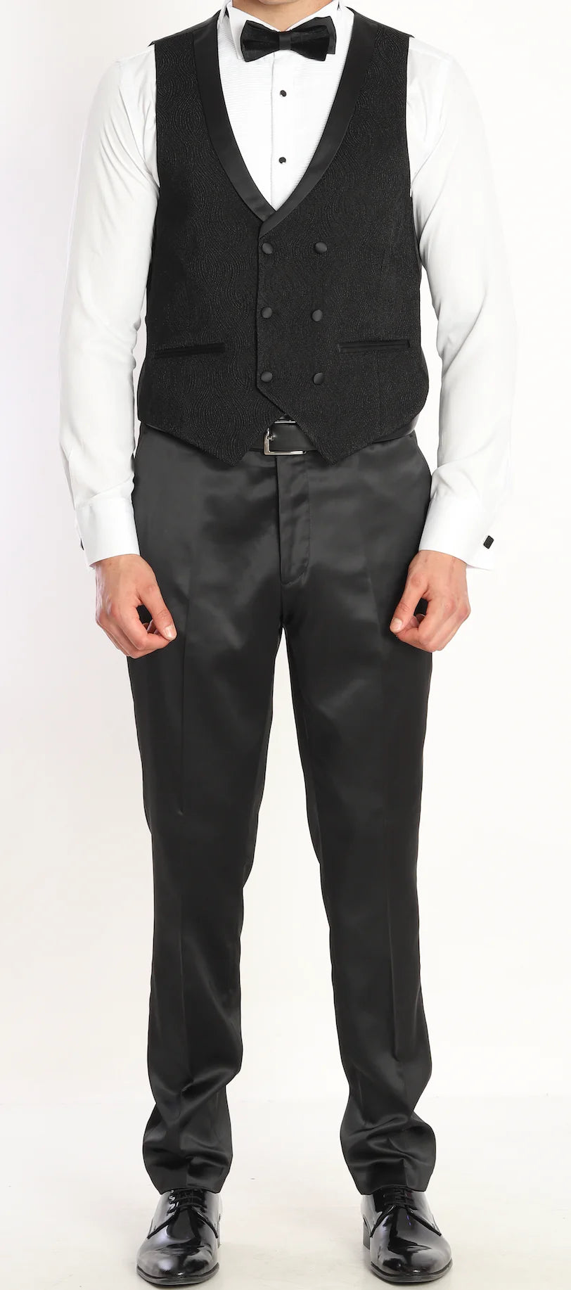 Black Bracode Jacquard Dinner Suit