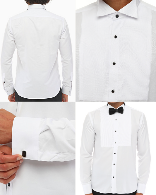 White Pleated Dress Shirt