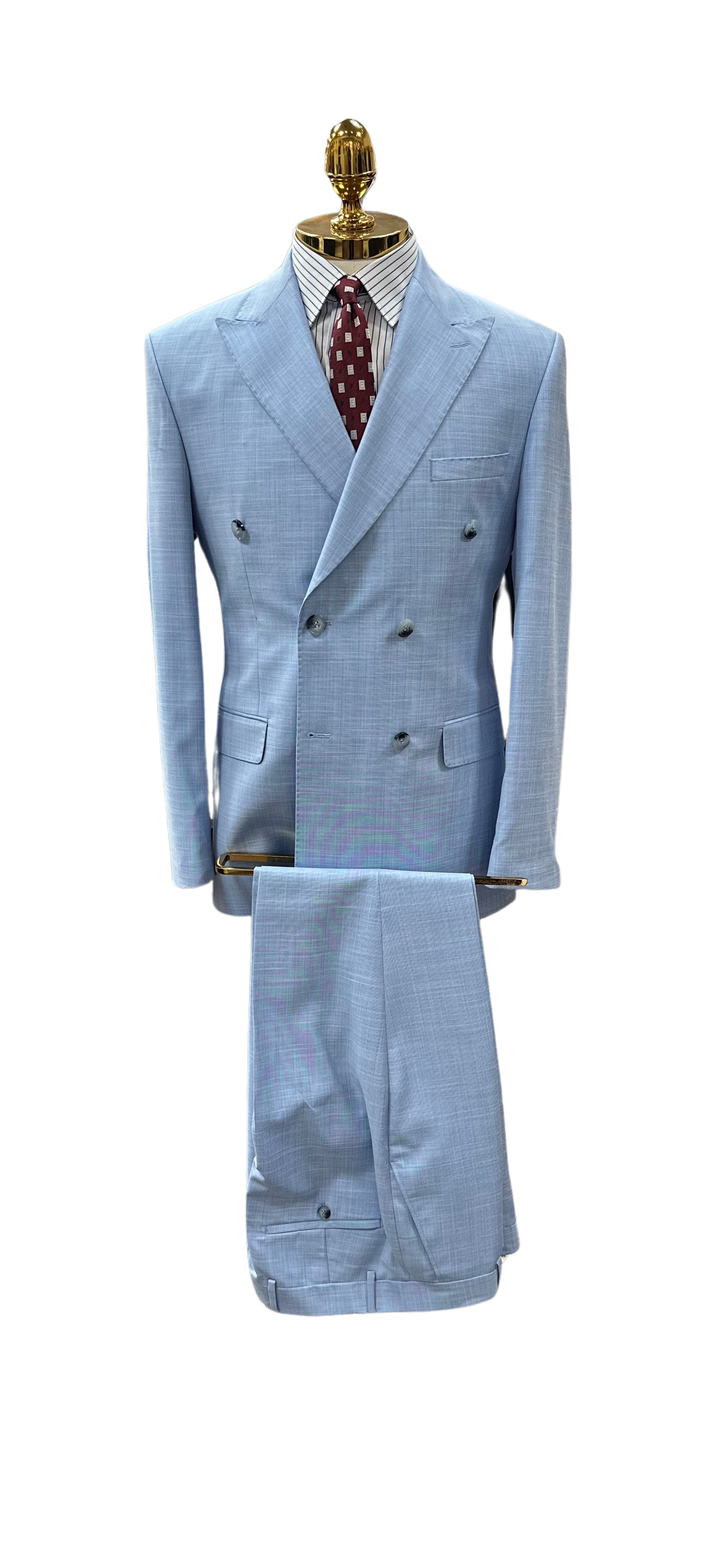 Sky Blue Double Breasted Suit